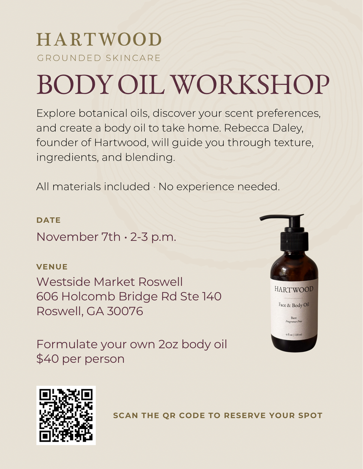 Body Oil Workshop